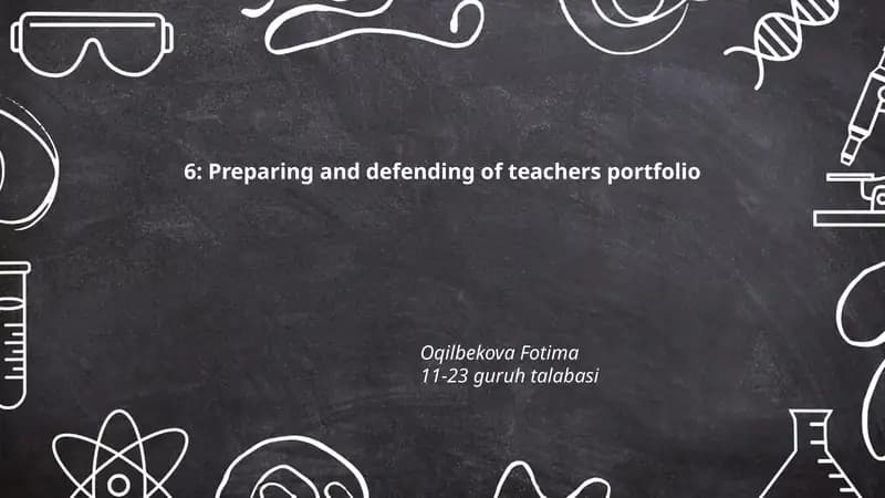 Preparing and defending of teachers portfolio