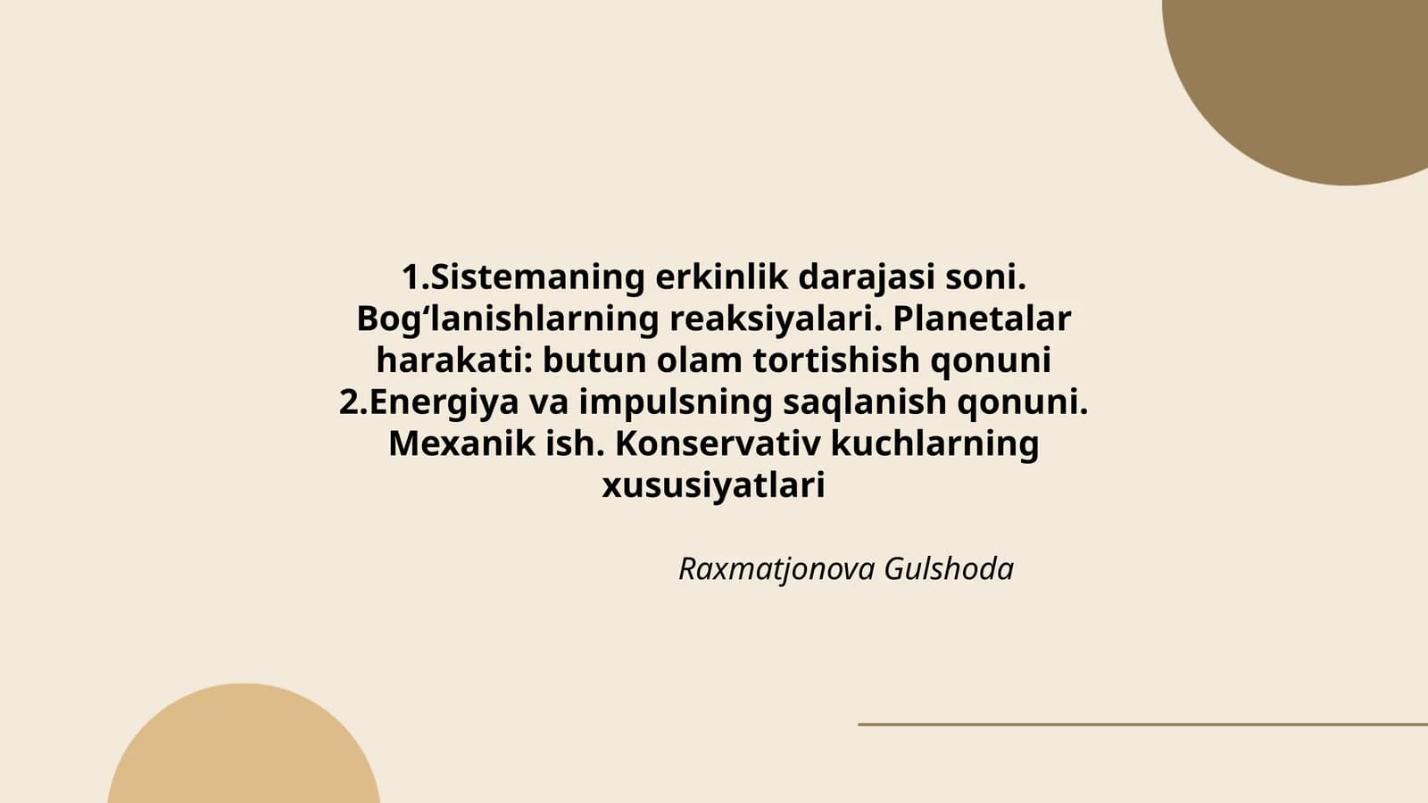 Planetalar harakati: butun olam tortishish qonuni