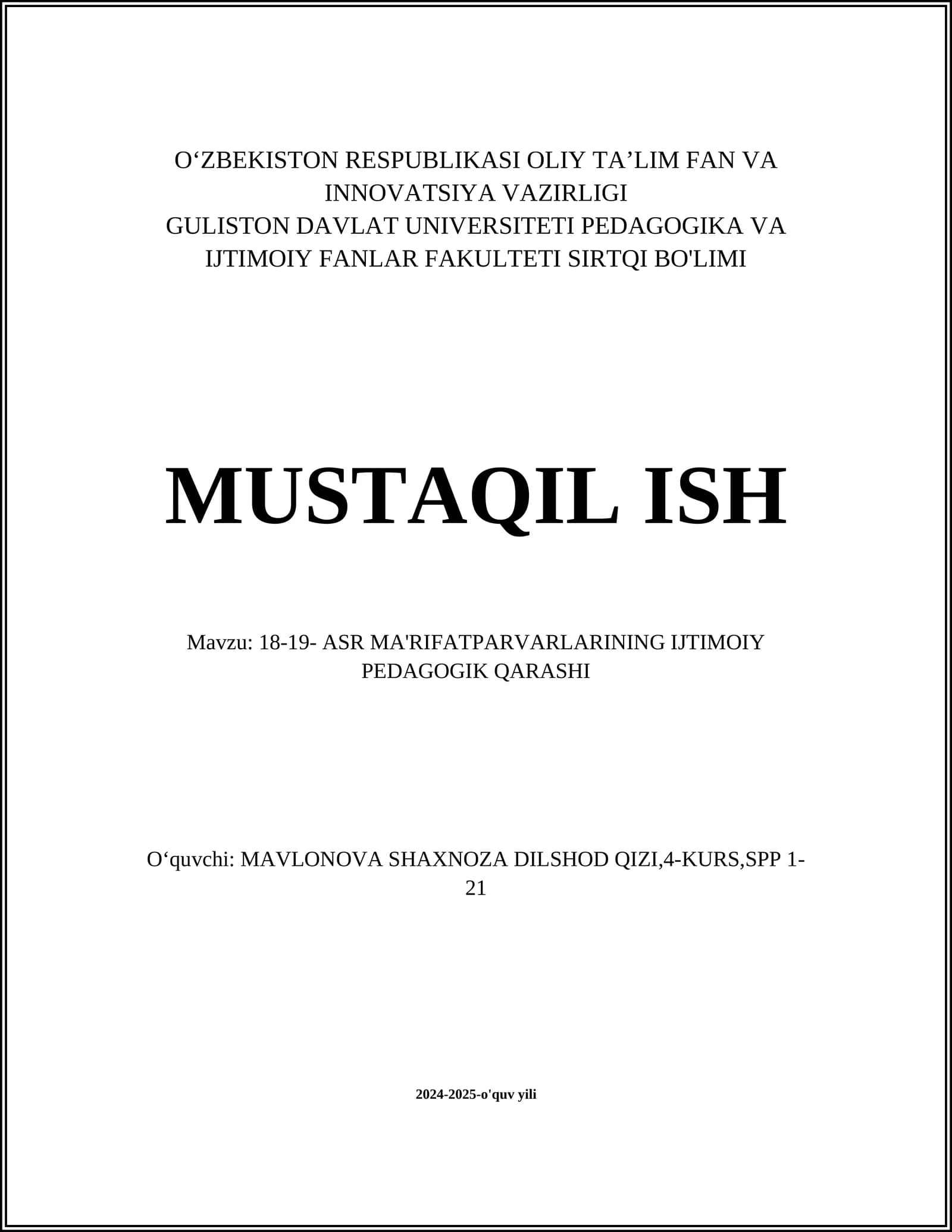 18-19- ASR MA'RIFATPARVARLARINING IJTIMOIY PEDAGOGIK QARASHI