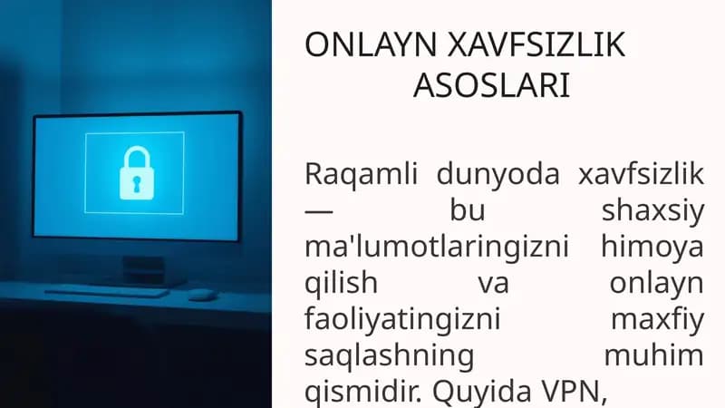 ONLAYN XAVFSIZLIK ASOSLARI