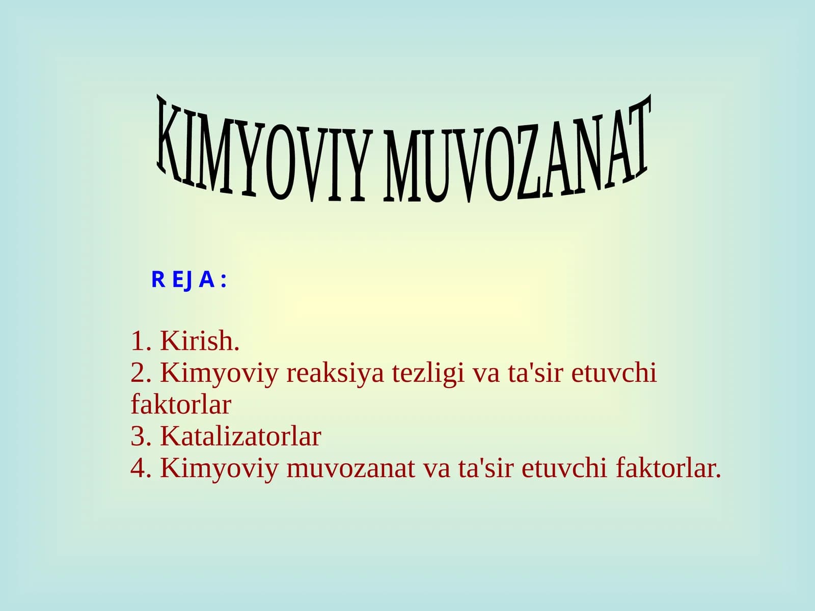 Kimyoviy muvozanat