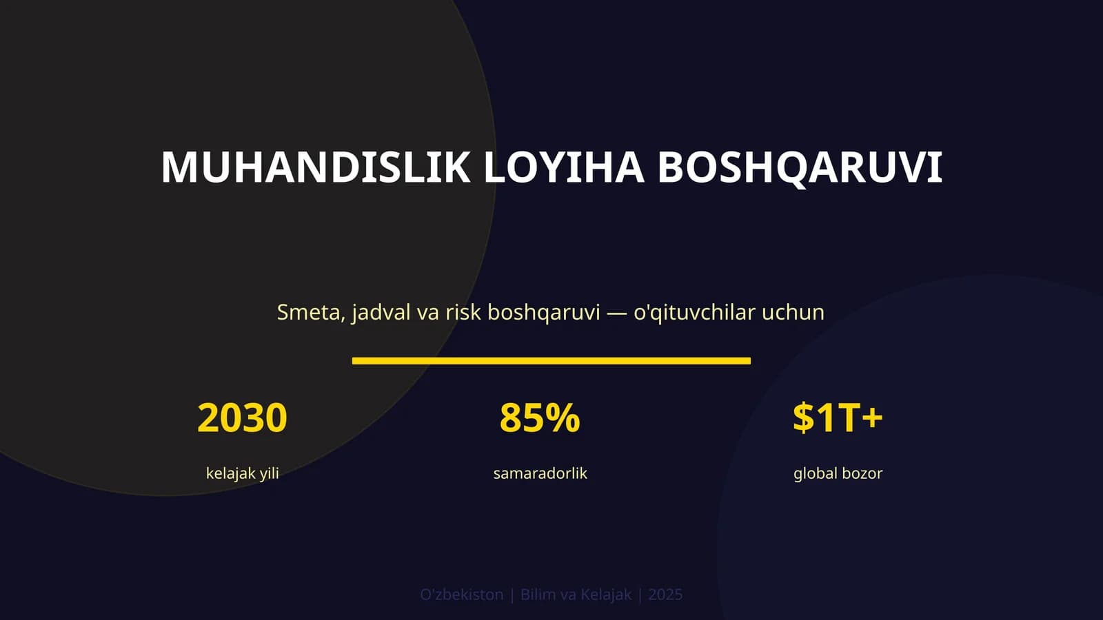 MUHANDISLIK LOYIHA BOSHQARUVI