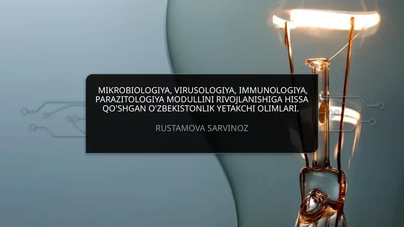 Mikrobiologiya, Virusologiya, Immunologiya, Parazitologiya Modullari