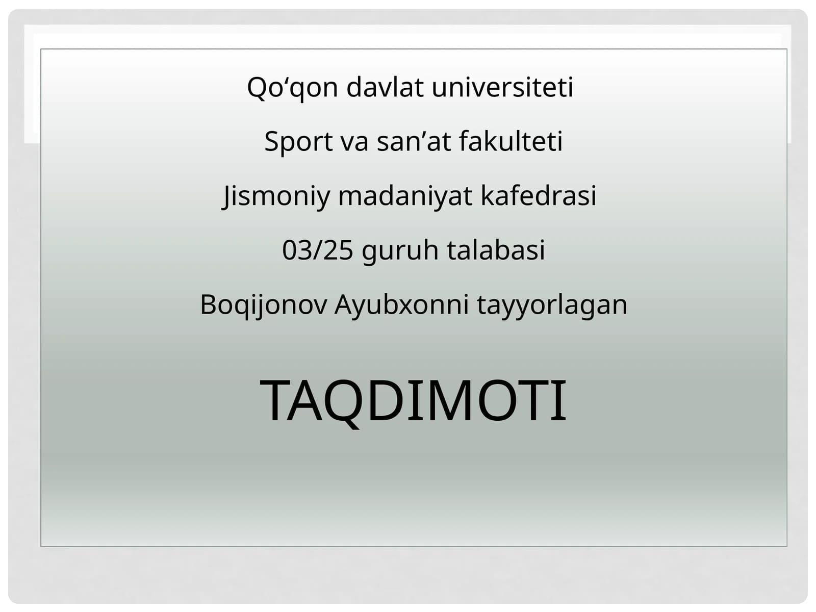Jismoniy tarbiya mashg'ulotida qo'llaniladigan ta'lim metodlari