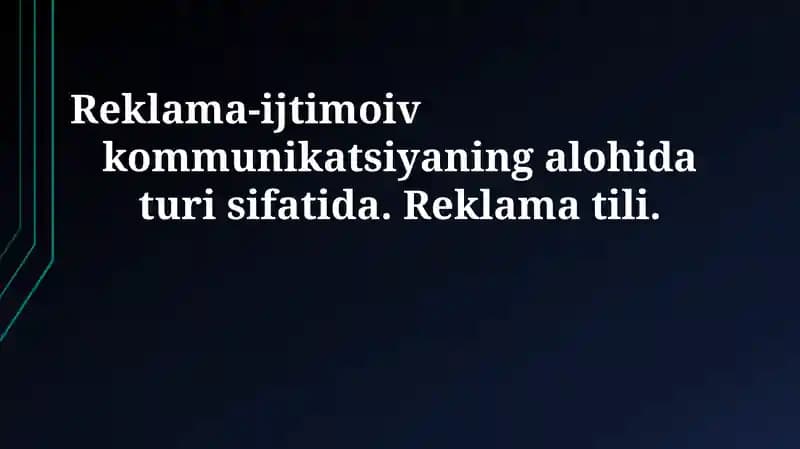 Reklama-ijtimoiv kommunikatsiya
