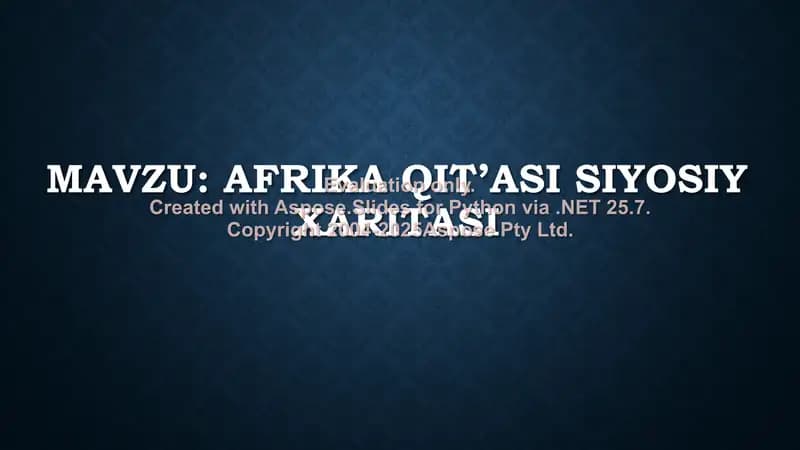 Afrika qit’asi siyosiy xaritasi