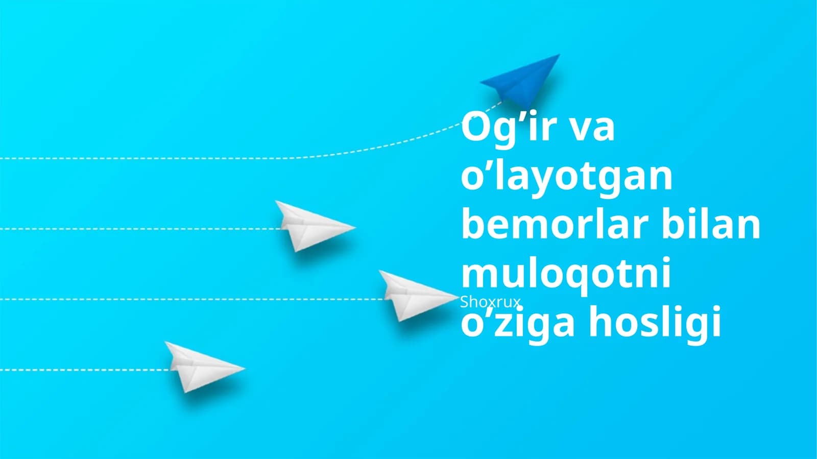 Og’ir va o’layotgan bemorlar bilan muloqotni o’ziga hosligi