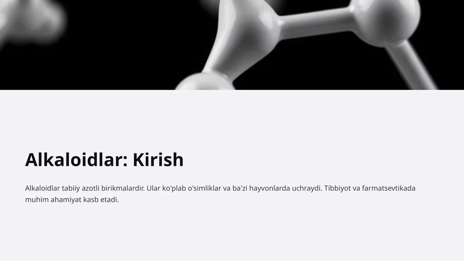 Alkaloidlar: Kirish