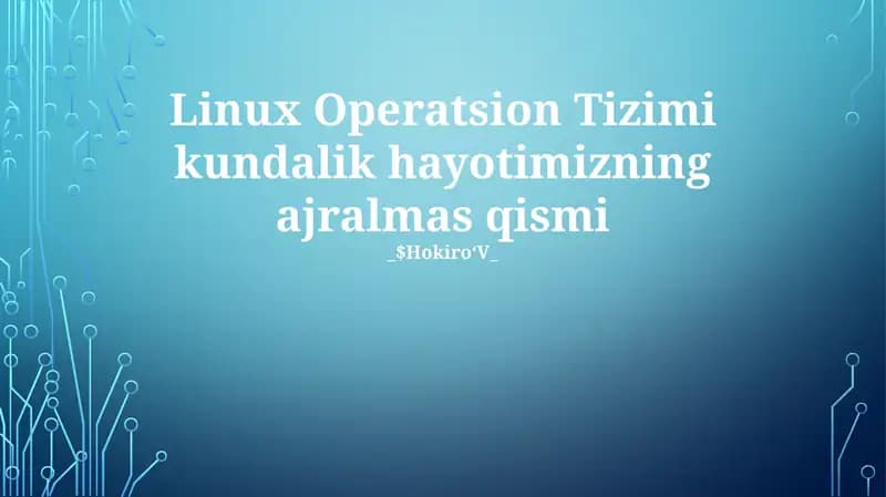 Linux Operatsion Tizimi