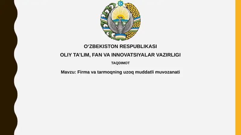 Firma va tarmoqning uzoq muddatli muvozanati