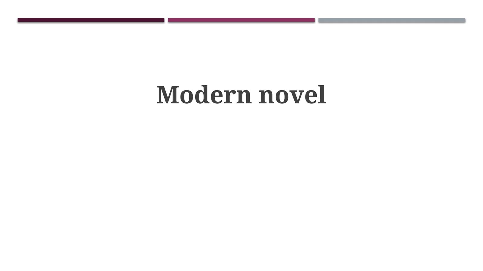 Modern novel