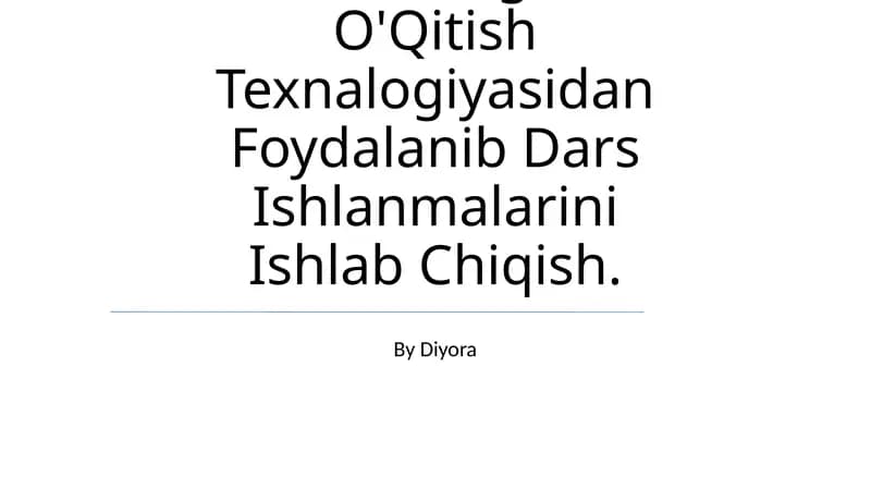 Nuklein Kislotalar Mavzusini Bo'Yicha O'Qituvchi Va O'Quvchi Hamkorligida O'Qitish Texnalogiyasidan Foydalanib Dars Ishlanmalarini Ishlab Chiqish