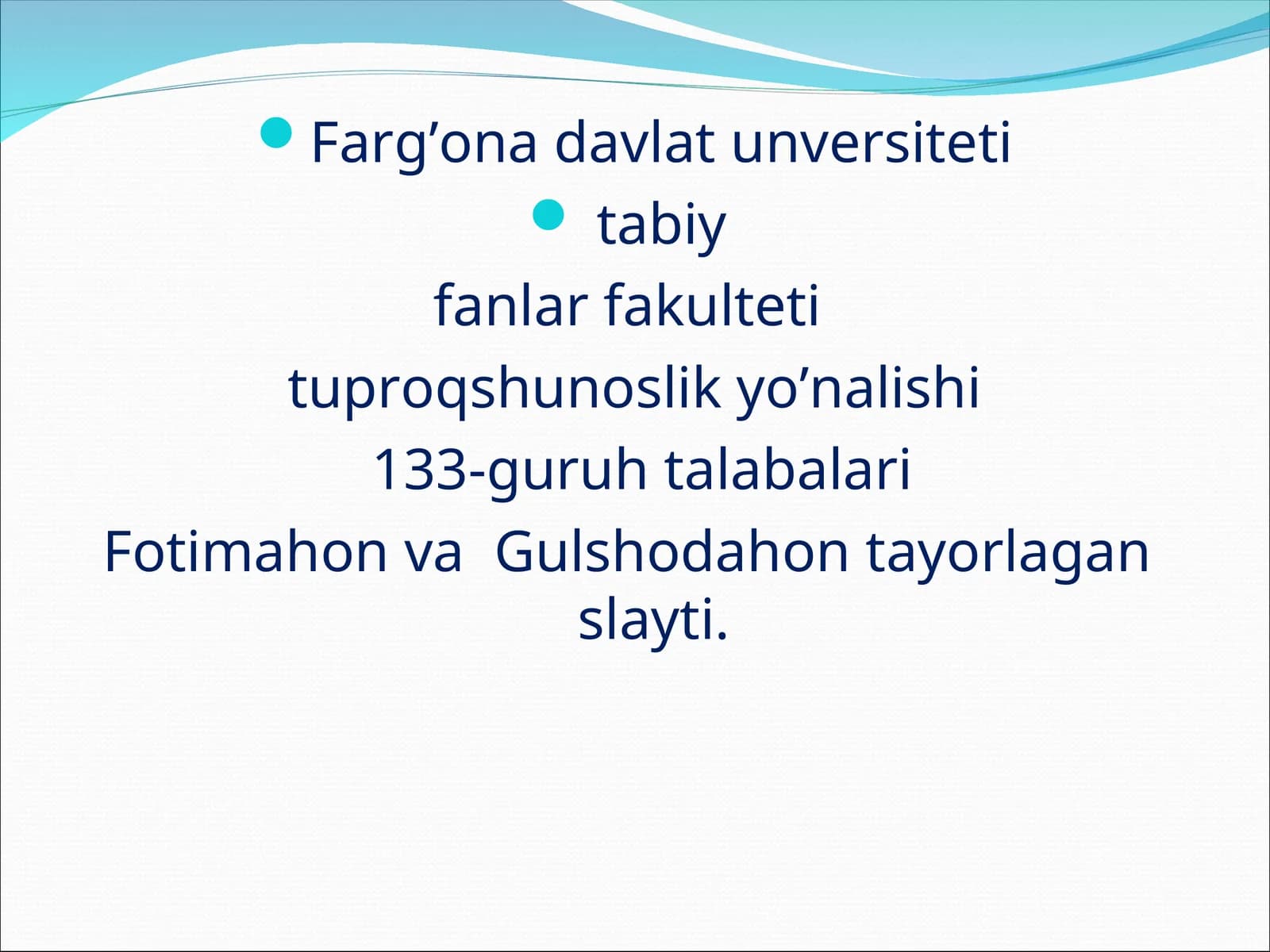 TUPROQ MIKRO’BLARI VA OZUQA MODDALARI