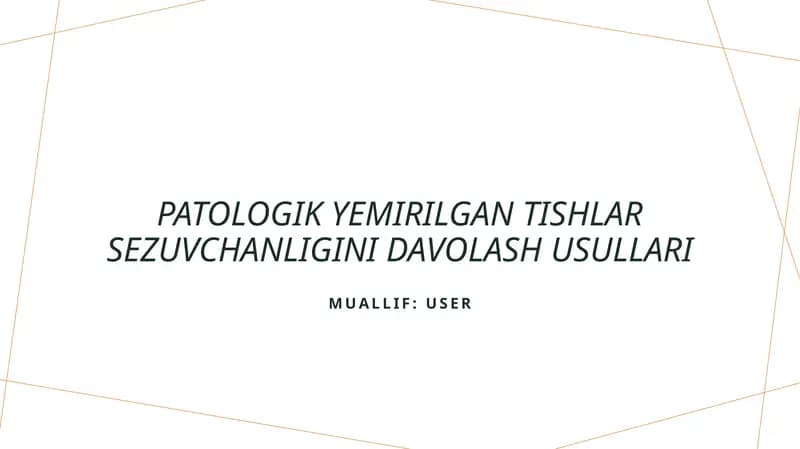 Patologik yemirilgan tishlar sezuvchanligini davolash usullari