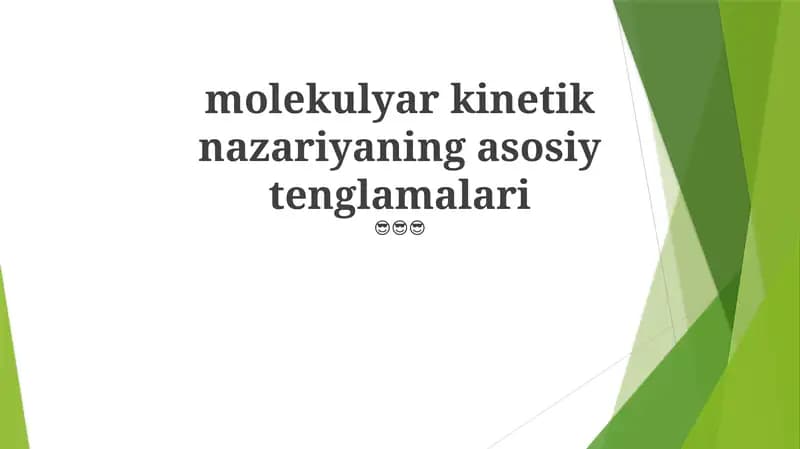 Molekulyar kinetik nazariya