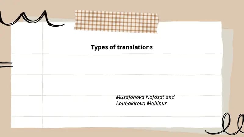 Types of translations