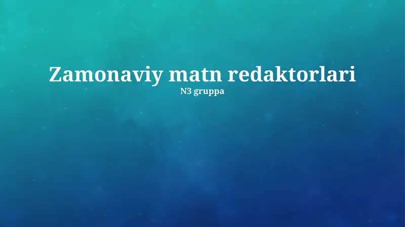 Zamonaviy matn redaktorlari