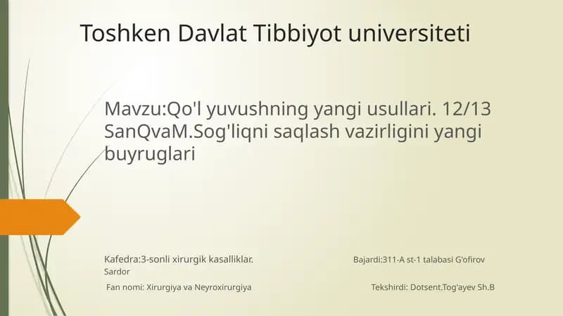 Qoʻl yuvish texnikasi