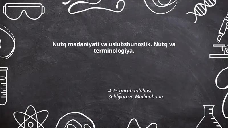 Nutq madaniyati va uslubshunoslik