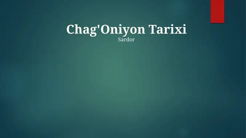 Chag'Oniyon Tarixi