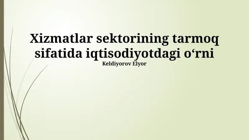 Xizmat ko'rsatish sohasi