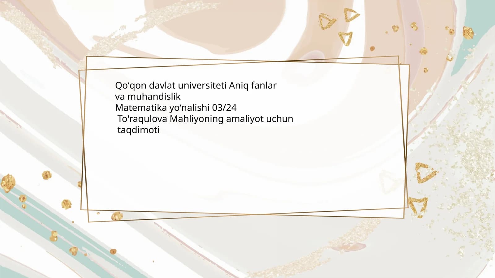 Matematika yoʻnalishi 03/24