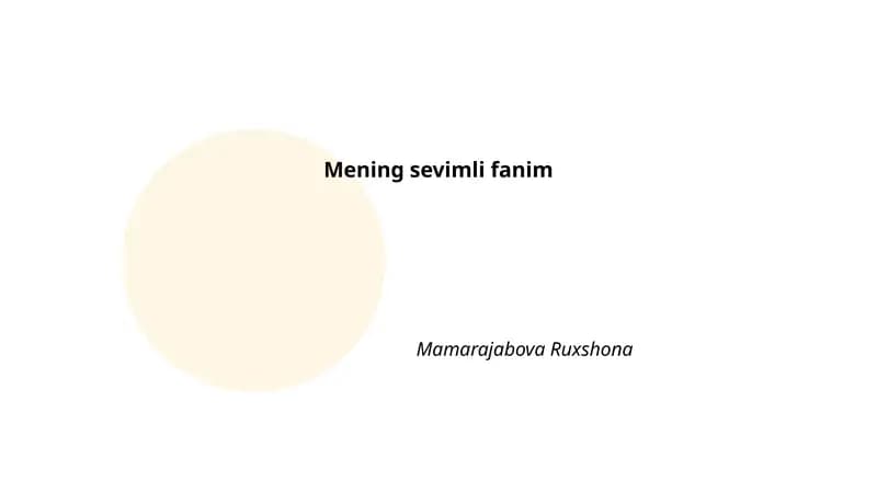 Mening sevimli fanim