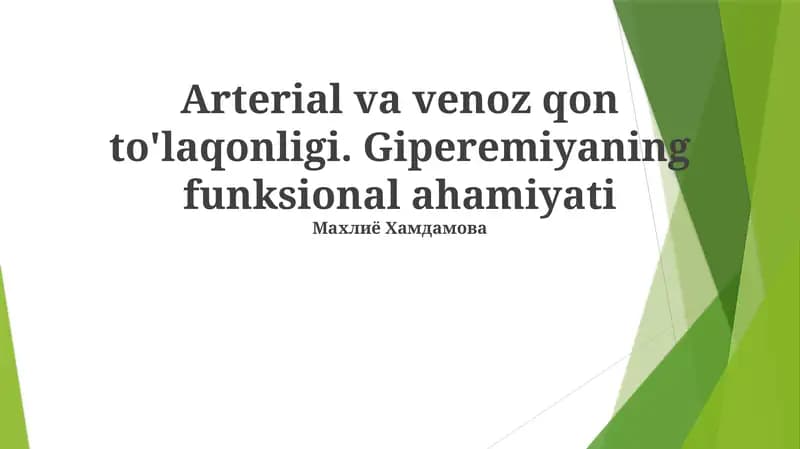 Funksional Giperemiya: Ta'rifi va Mexanizmlari