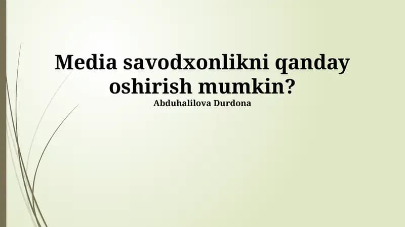 OAV Savodxonligini Oshirishning Asosiy Usullari