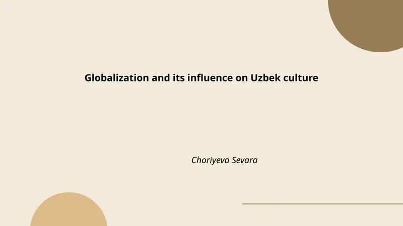 Globalization and its influence on Uzbek culture