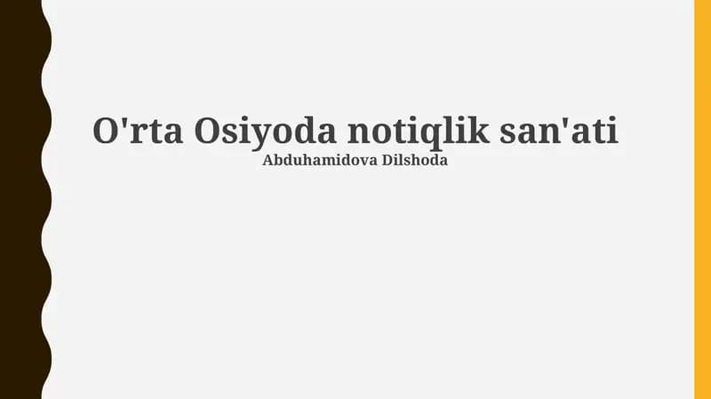 O'rta Osiyoda notiqlik san'ati