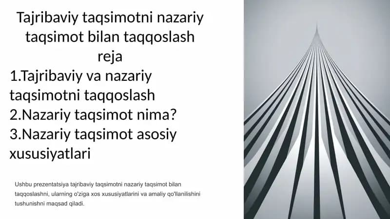 Tajribaviy taqsimotni nazariy taqsimot bilan taqqoslash