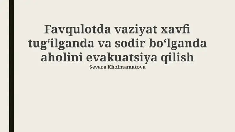 Evakuatsiya jarayoni