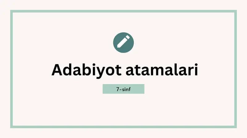 Adabiyot atamalari
