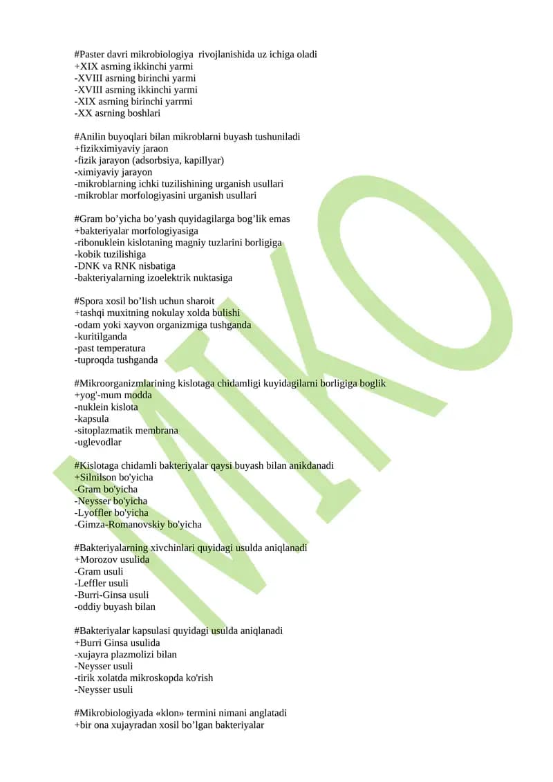 Paster davri mikrobiologiya rivojlanishi