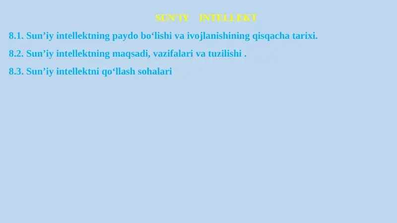 SUN’IY    INTELLEKT