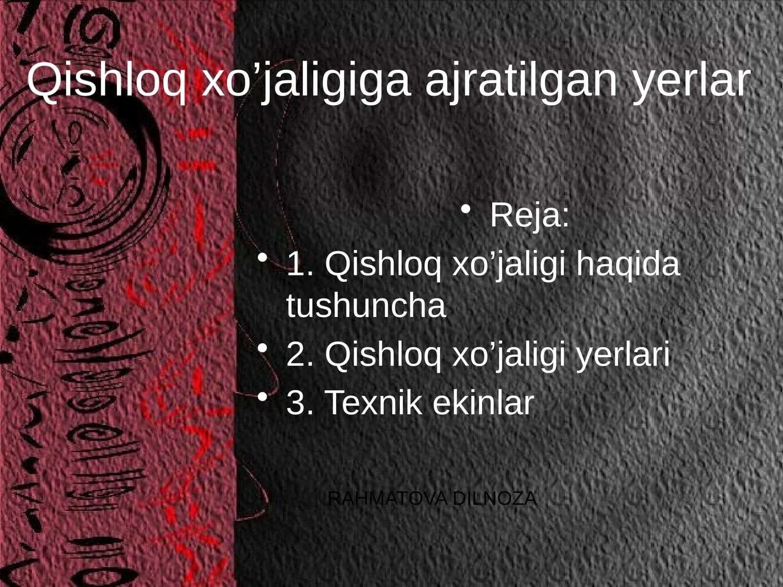Qishloq xo'jaligiga ajratilgan yerlar