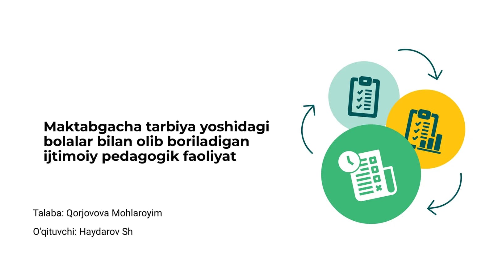 Maktabgacha tarbiya yoshidagi bolalar bilan olib boriladigan ijtimoiy pedagogik faoliyat