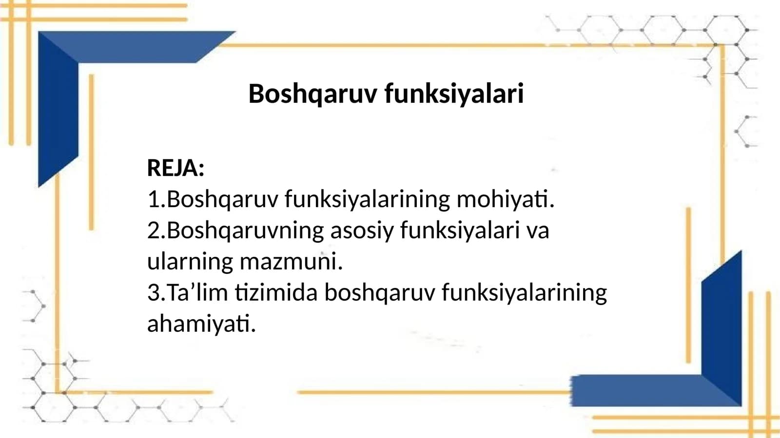 Boshqaruv funksiyalari