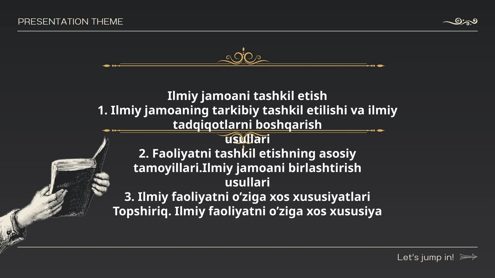 Ilmiy jamoani tashkil etish