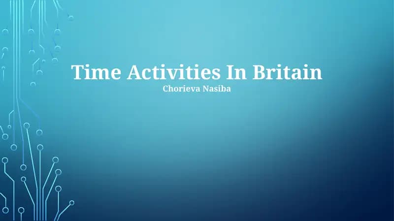 Time Activities In Britain