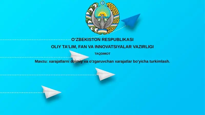 Xarajatlarni doimiy va o'zgaruvchan xarajatlarga ajratish