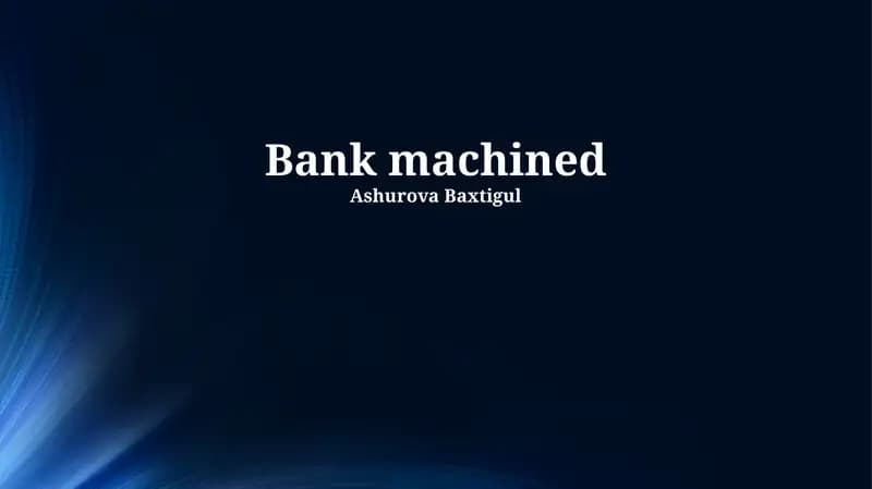 Bank machined