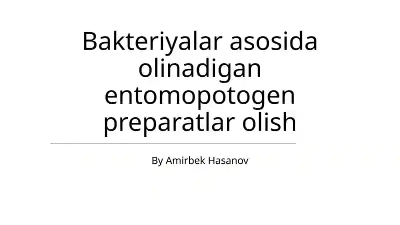 Entomopatogen preparatlar
