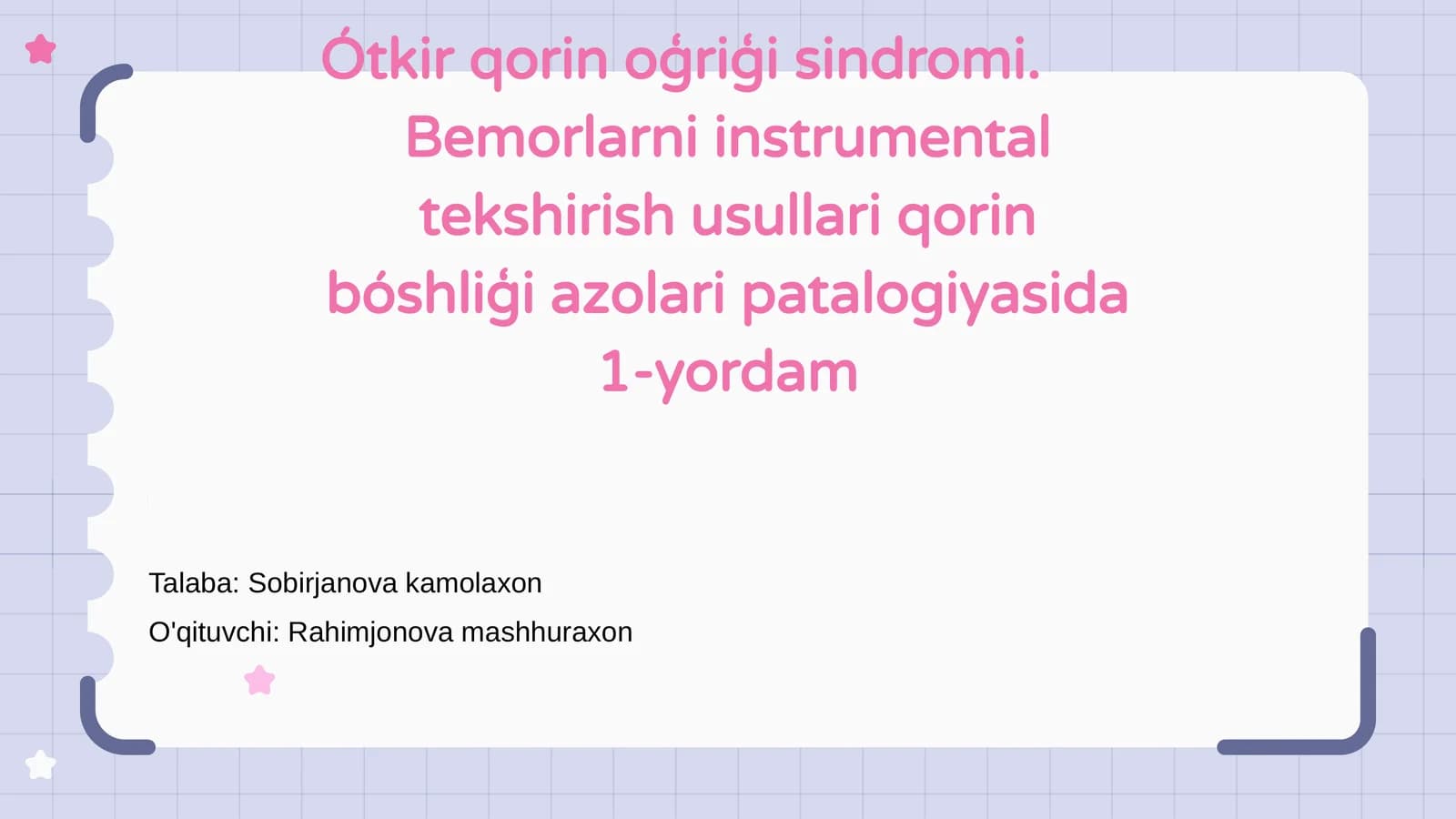 Ótkir qorin oģriģi sindromi