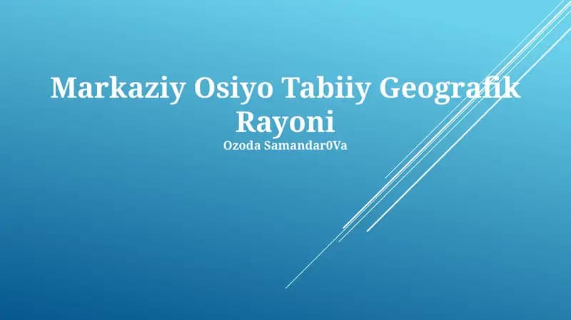 Markaziy Osiyo Tabiiy Geografik Rayoni