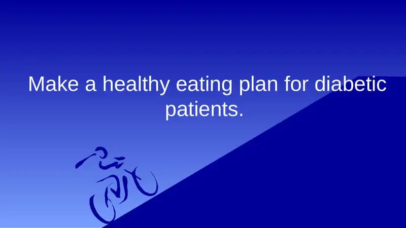 Make a healthy eating plan for diabetic patients