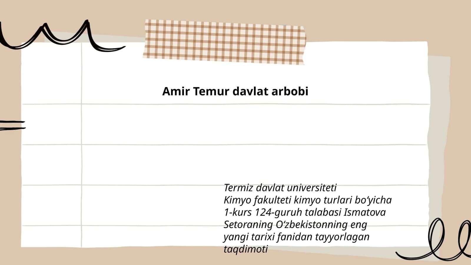 Oʻzbekistonning eng yangi tarixi fanidan taqdimot