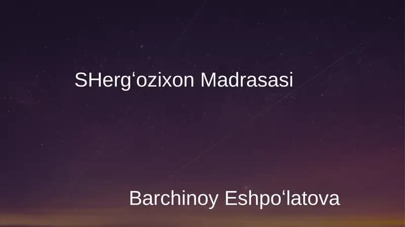 Shergʻozixon Madrasasi
