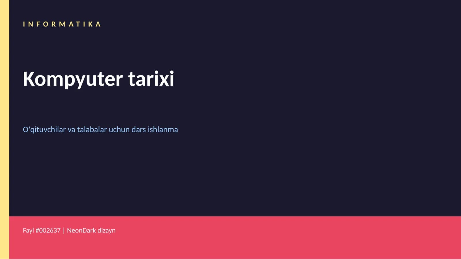Kompyuter tarixi dars ishlanmasi